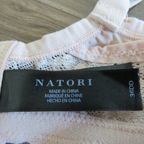 NATORI Bliss Perfection Unlined Underwired Lace Bra in Rose Beige - Size 36DD - Picture 13 of 14